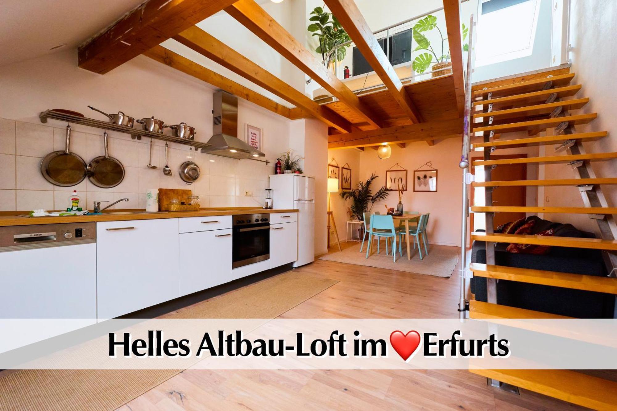 Helle 72Qm Maisonette Wohnung Im Herzen Erfurts Mit Kingsize Bett, Smart-Tv, Etc Zewnętrze zdjęcie